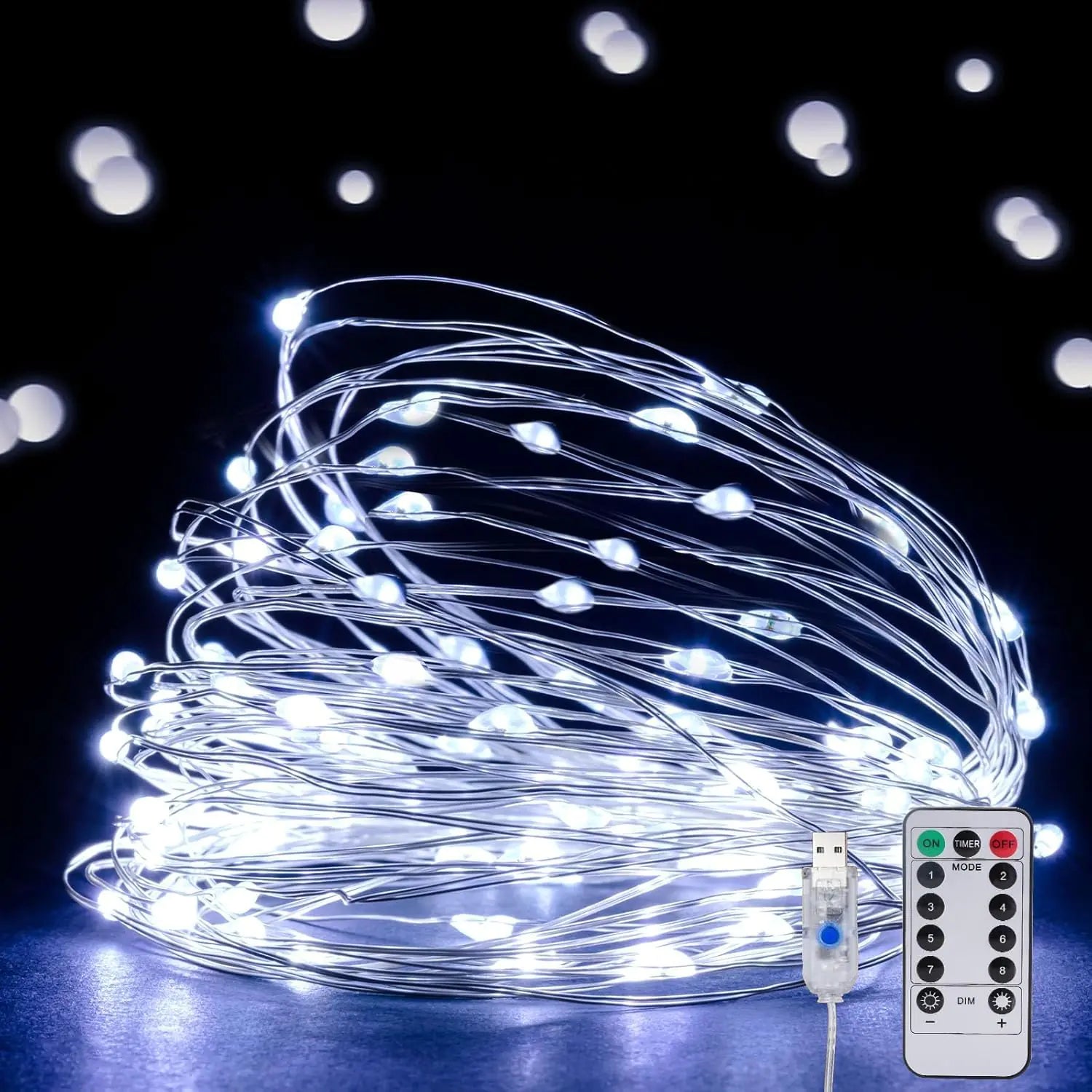 Ehome 33ft Fairy Lights USB — Warm White LED String Lights for Bedrooms, Living Rooms, and Creative Home Décor